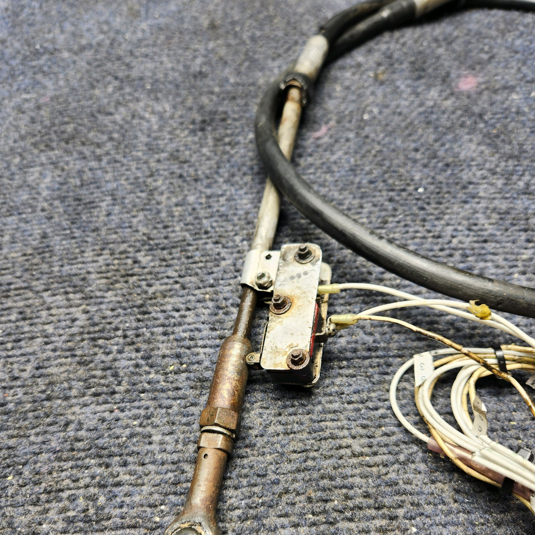 Used aircraft parts for sale, 35-944046-5 Beechcraft F33A THROTTLE CONTROL CABLE VERNIER (LENGTH: 52-3/4")