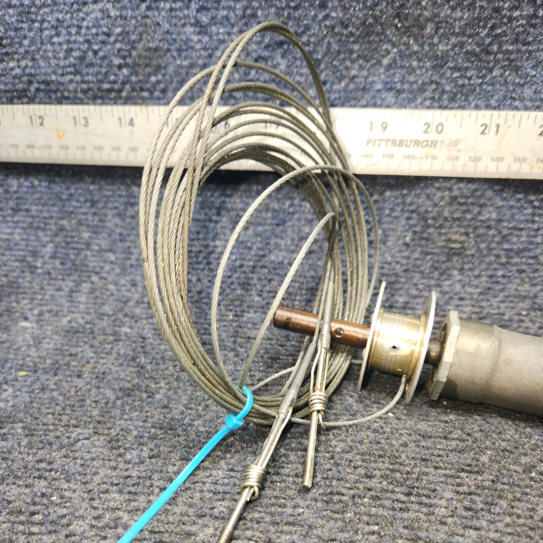 Used aircraft parts for sale, 169-524033-603 Beechcraft A24R Stabilator Trim Tab Actuator Assembly with Drum and Cable