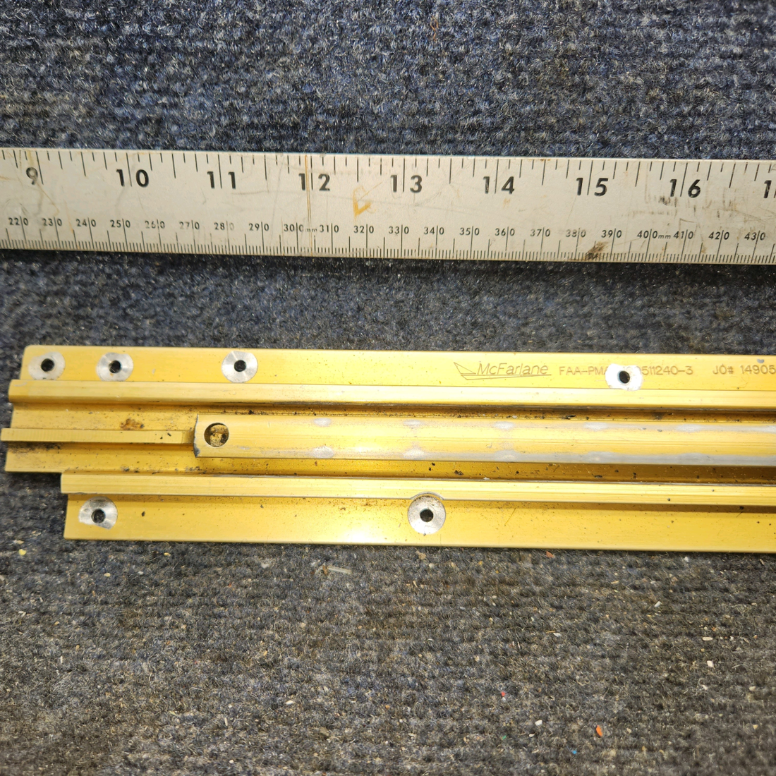 Used aircraft parts for sale, 0511240-3 McFarlane Aviation Cessna 172E Seat Rail – Outboard RH