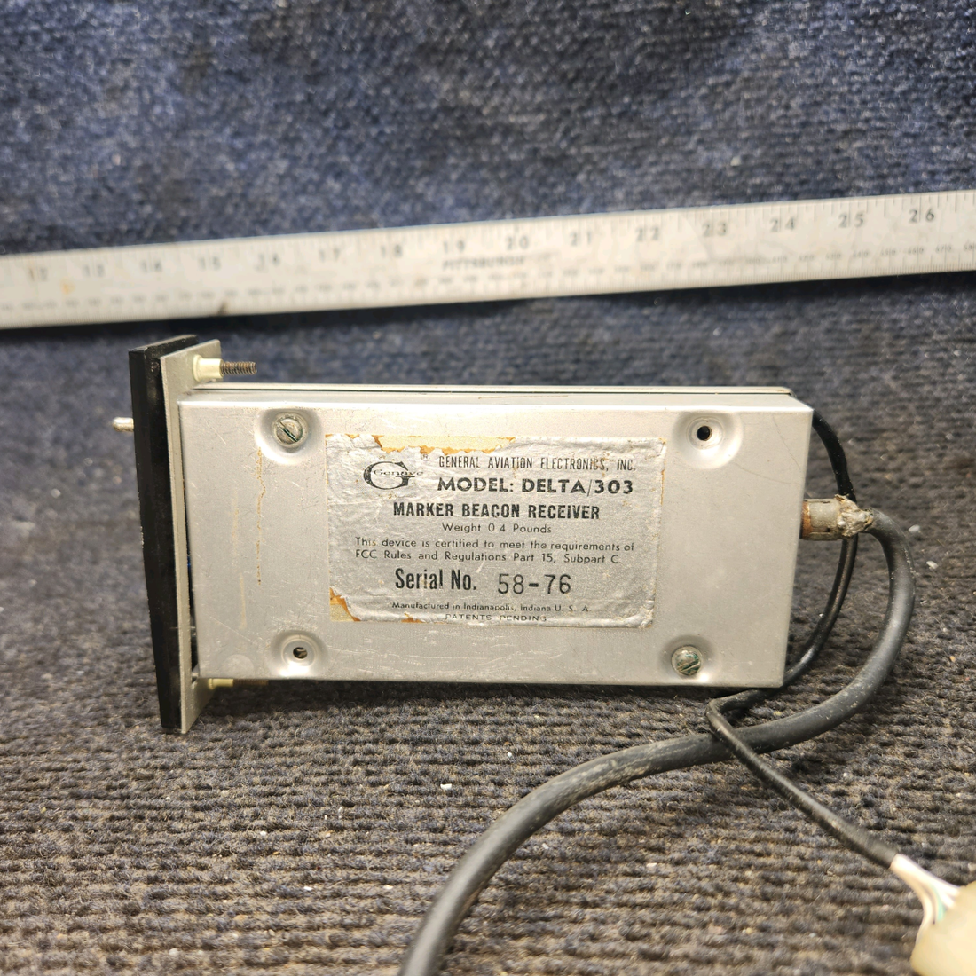 Used aircraft parts for sale, DELTA/303 Genave Piper PA-28-140 Marker Beacon Receiver