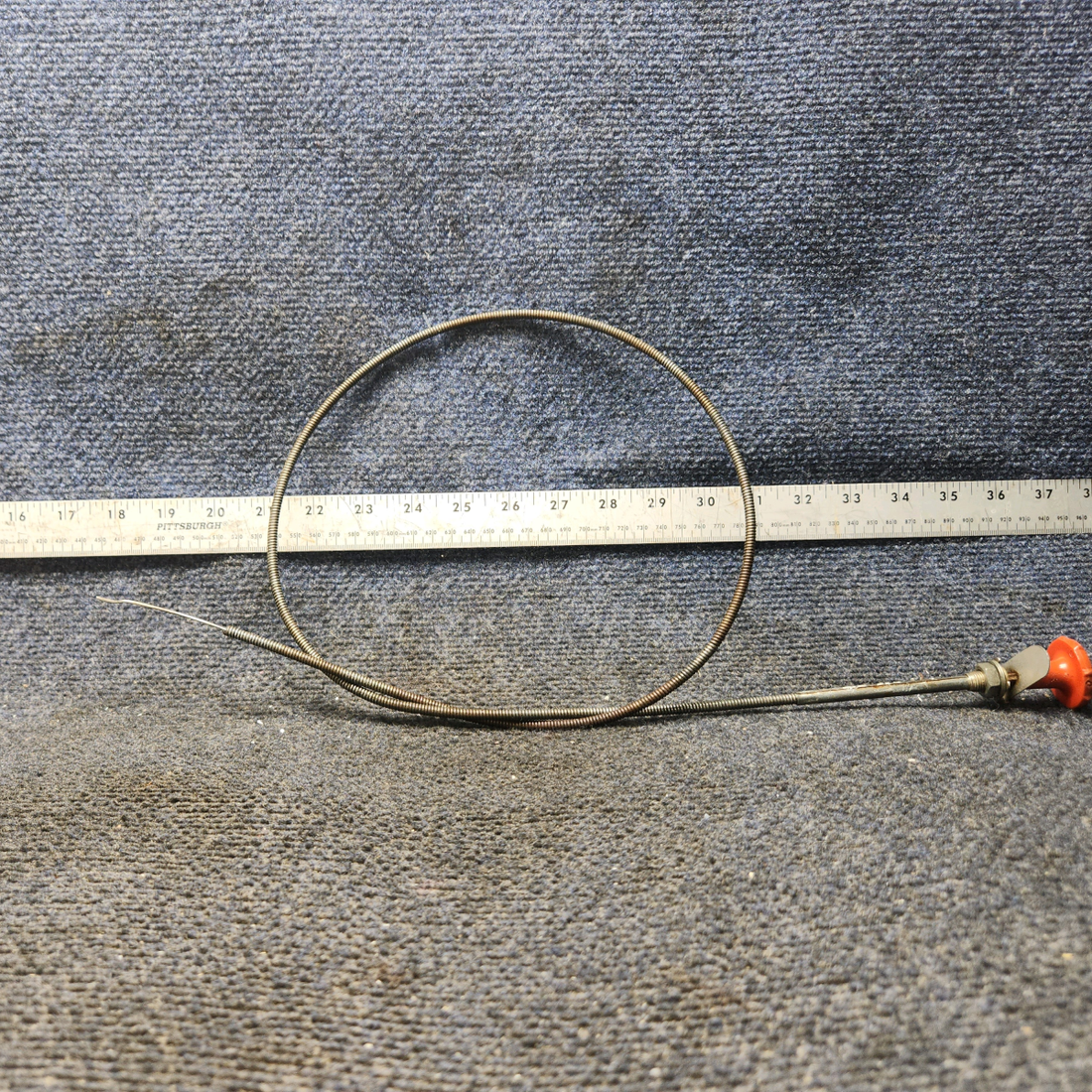 Used aircraft parts for sale, 51231-2, 0513173-1 Cessna 172F Mixture Control Cable with Lock - Length 44.5"