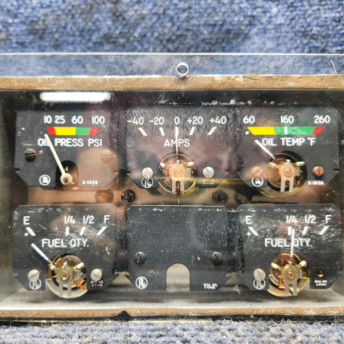 Used aircraft parts for sale, 169-380103-5 Beechcraft A24R Instrument Cluster Beech Sierra