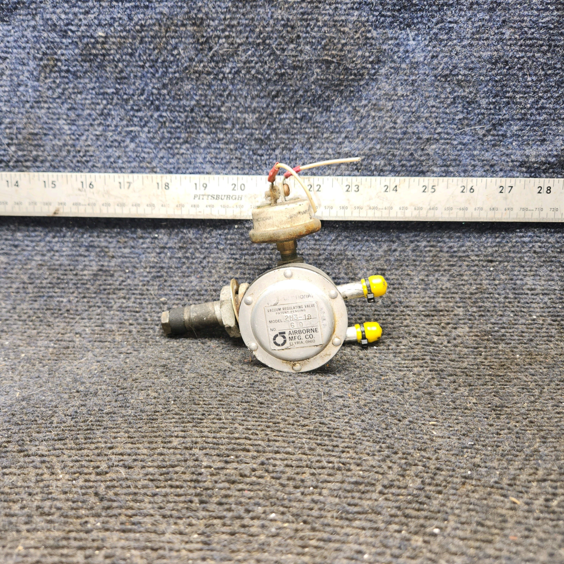 Used aircraft parts for sale, 2H3-19 Airborne piper PA-28-181 Vacuum Regulating Valve Assembly