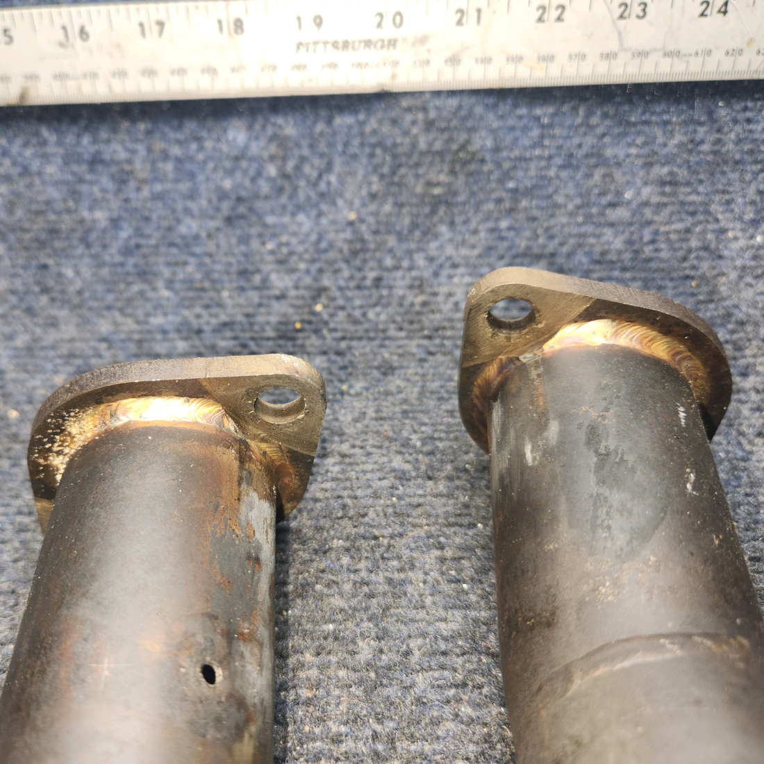 Used aircraft parts for sale, 099001-132 Beechcraft A24R Bent Exhaust Riser with Probe Hole