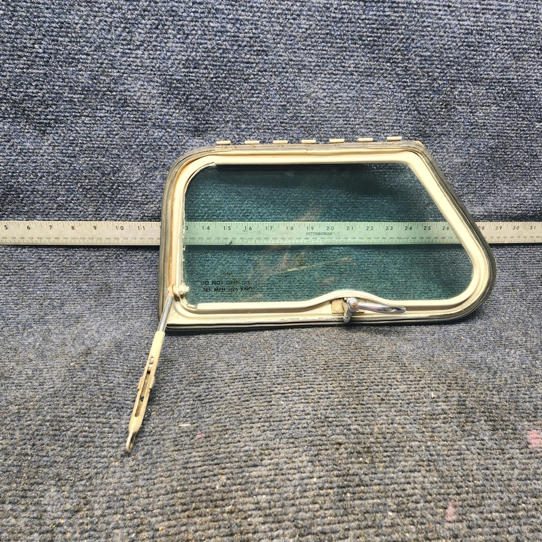 Used aircraft parts for sale, 96-420011-7 Beechcraft 95-B55 Baron STORM WINDOW HAVE A CRACK IN PLASTIC SEE PHOTOS
