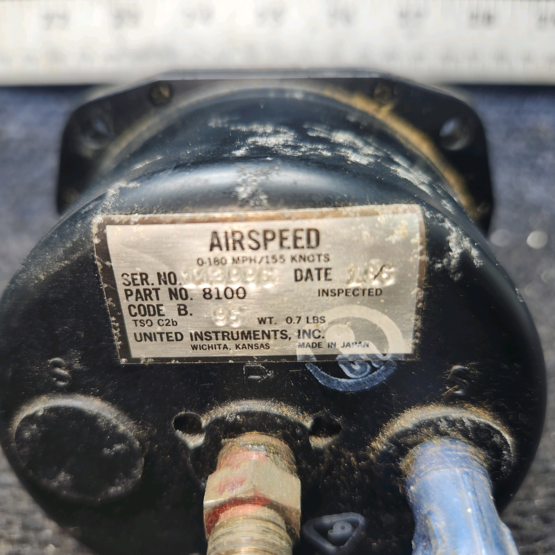 Used aircraft parts for sale, SA-46-1RB United Instruments Piper PA-28-140 True Airspeed Indicator (B.95)