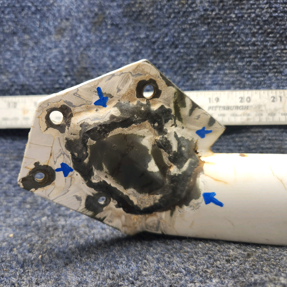 Used aircraft parts for sale, 65384-000 Piper PA28-140 Cabin Step - has repair