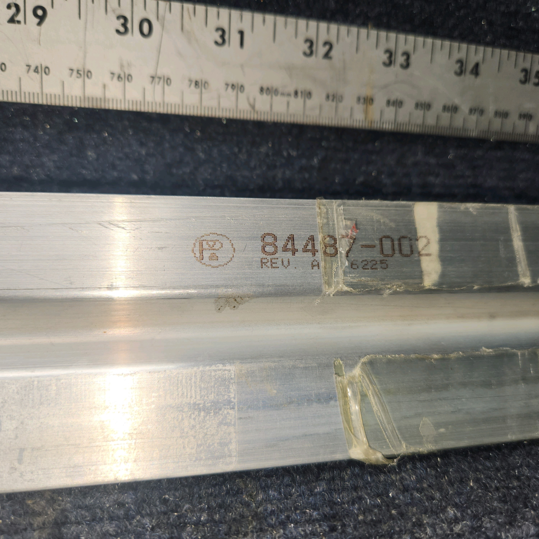 Used aircraft parts for sale, 84487-002 Piper PA-46 Seat Track Length: 23.25”