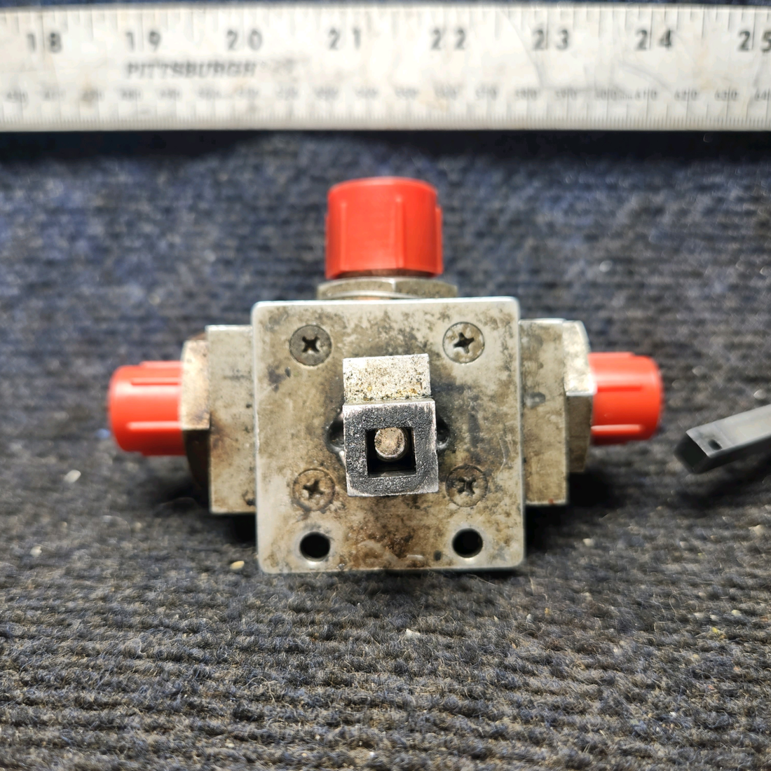 Used aircraft parts for sale, 0513120-6 Cessna 172 E Fuel Selector Valve Assembly with Shaft and Handle