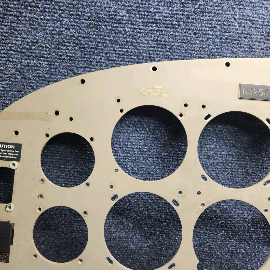 Used aircraft parts for sale, Instrument-panel PIPER PA28-161 Warrior III 1995 ALUMINUM INSTRUMENT  PANEL LH & RH