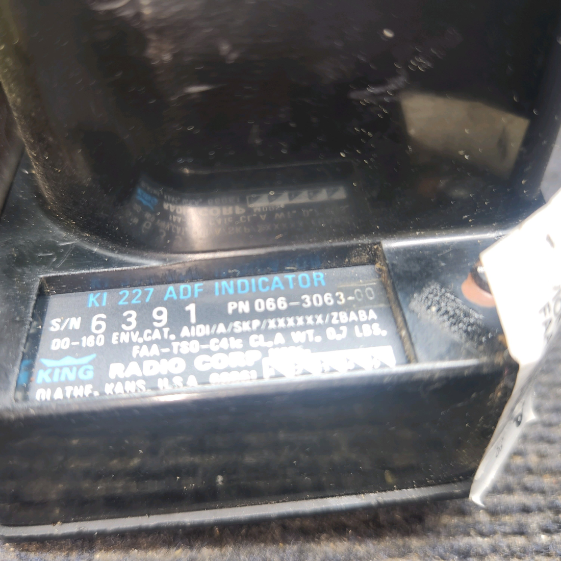 Used aircraft parts for sale, 066-3063-00 Bendix King KI-227 Piper PA34-200T KI227 ADF Indicator