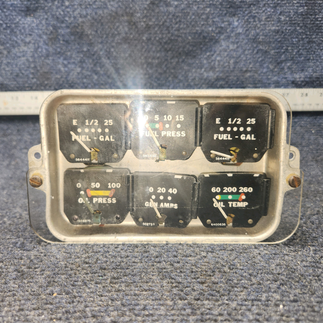 Used aircraft parts for sale, 63922-002 PIPER PA28-140 Cluster Assy - Instruments Engine