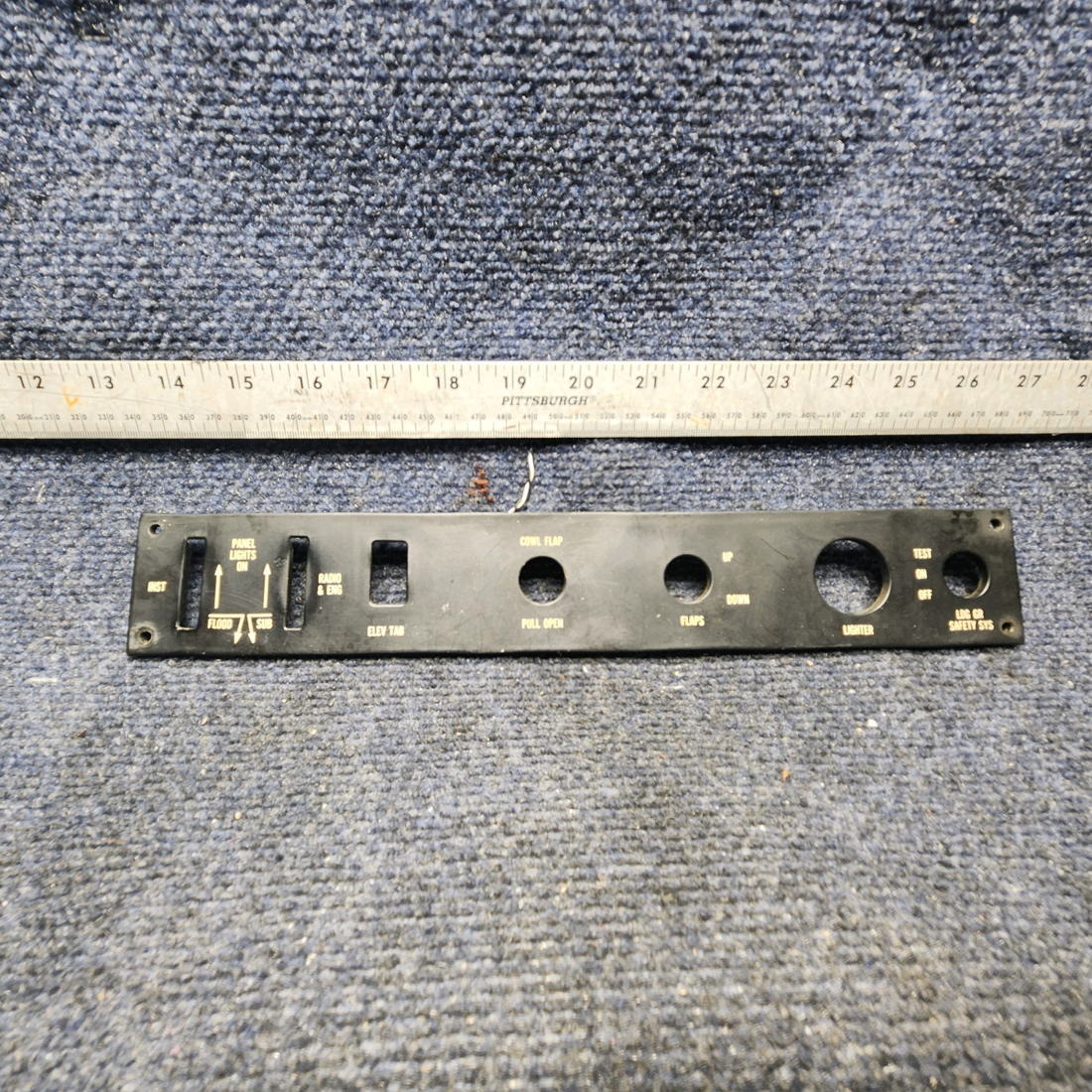 Used aircraft parts for sale, 35-380133-3 Beechcraft F33A GRIMES LIGHTED CENTER SWITCH PANEL (115V)