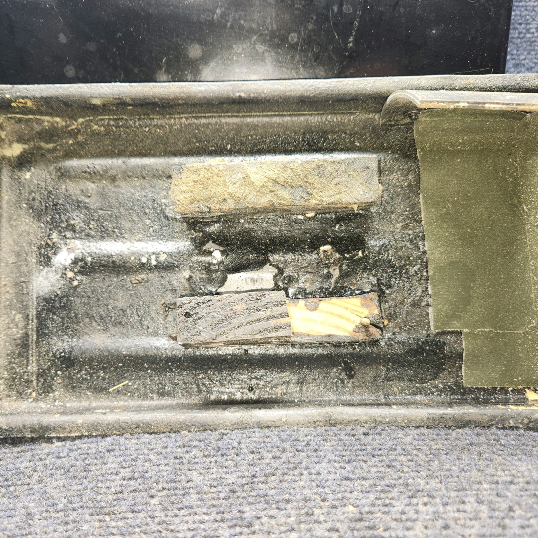 Used aircraft parts for sale, 169-364010-637 Beechcraft A24R Battery Box Assembly W Lit Has fiberglass repair on the Bottom