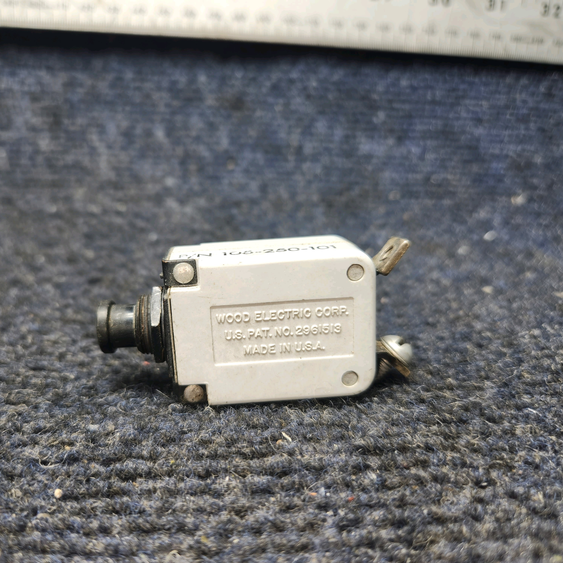 Used aircraft parts for sale, 105-250-101 Wood Electric BEECHCRAFT 95-55B Push-Button Circuit Breaker