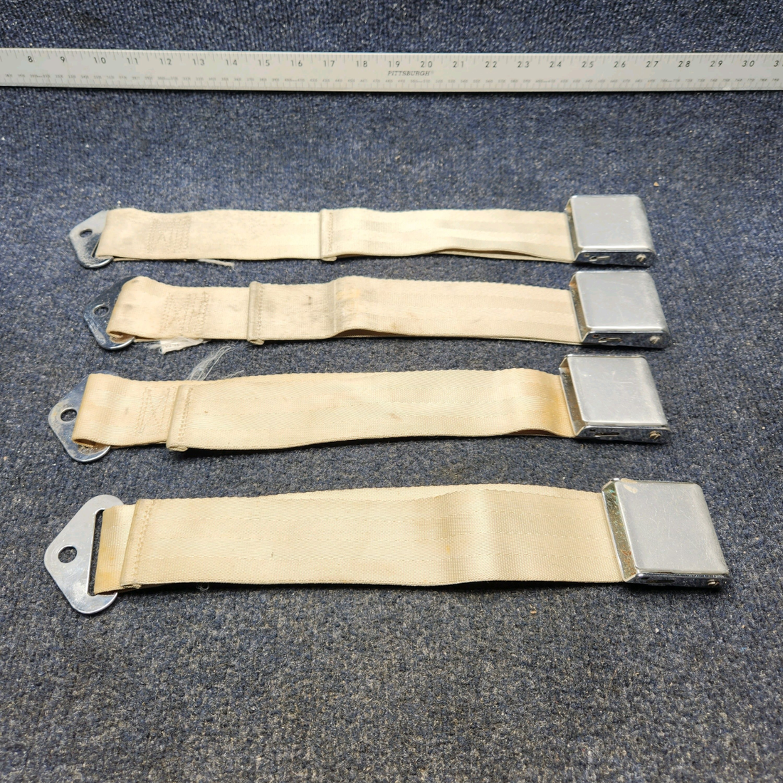 Used aircraft parts for sale, YB1R632K BEECHCRAFT F35 PILOT OR COPILOT AND REAR SEAT BELT "SET OF FOUR SEAT"