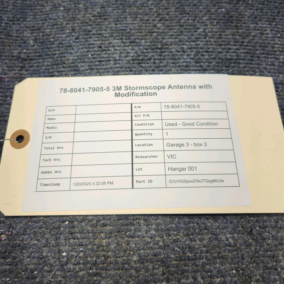 Used aircraft parts for sale, 78-8041-7905-5 3M 78-8041-7905-5 3M STORMSCOPE ANTENNA