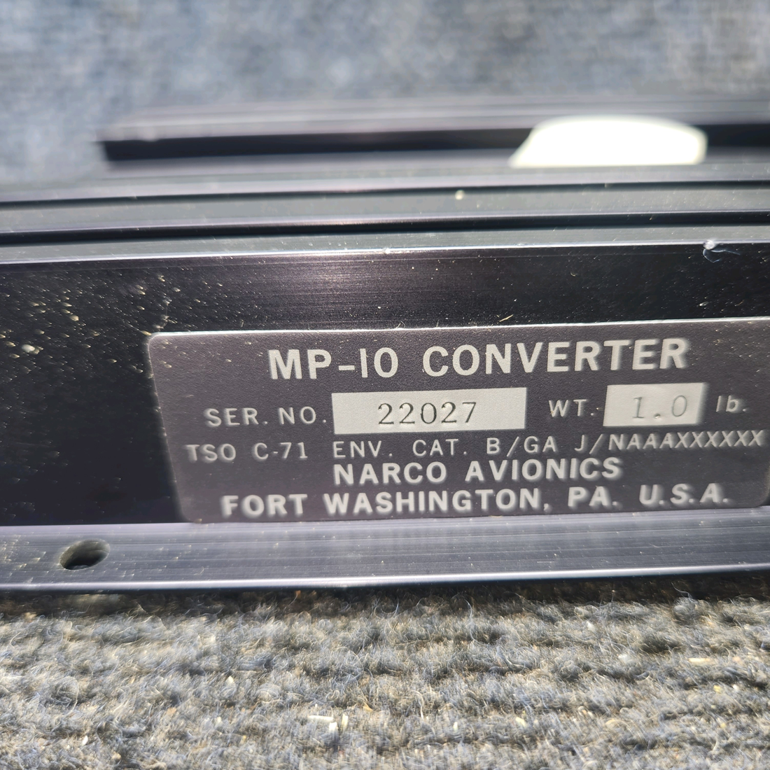 Used aircraft parts for sale, MP-10 Narco Avionics Avionics Converter Unit