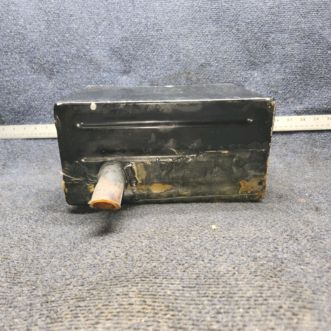 Used aircraft parts for sale, 169-364010-637 Beechcraft A24R Battery Box Assembly W Lit Has fiberglass repair on the Bottom