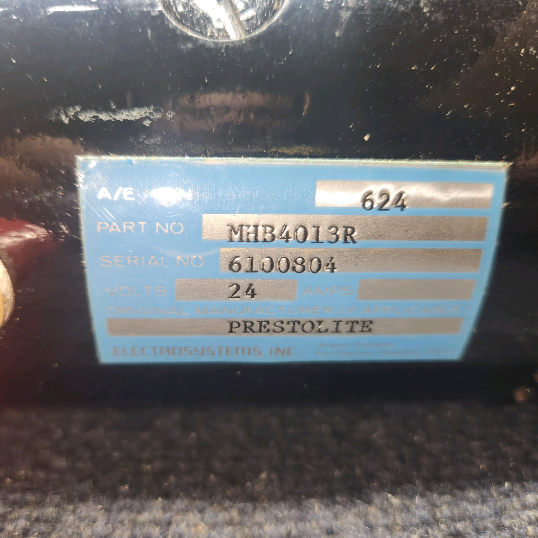Used aircraft parts for sale, MHB-4013 Prestolite Starter 24V