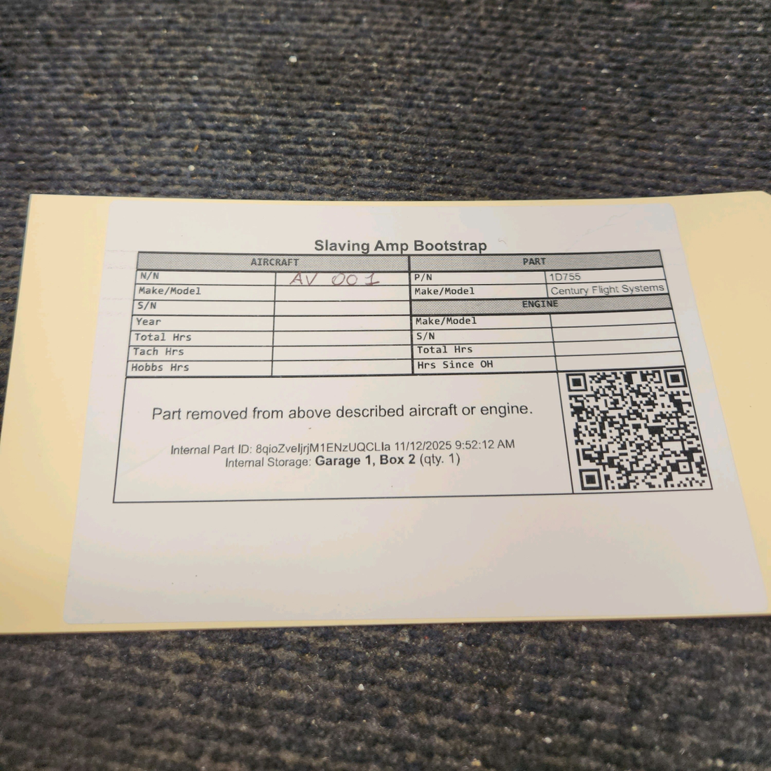 Used aircraft parts for sale, 1D755 Century Flight Systems Removed for avionics up grade. Cessna T210M Slaving Amp Bootstrap