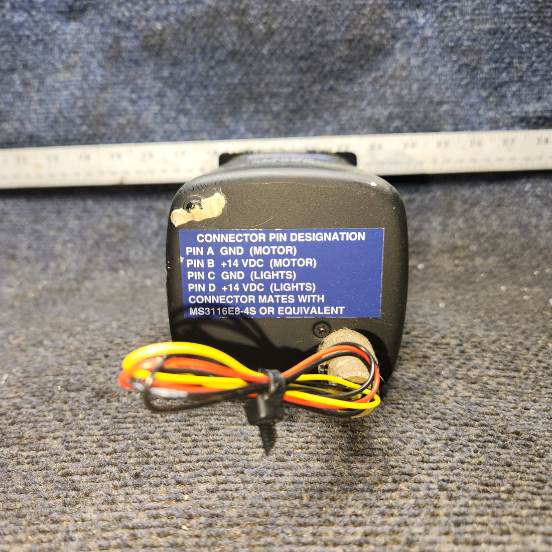 Used aircraft parts for sale, 102-0053-02 R.C. Allen Electric Beechcraft 35-33 Attitude Gyro Indicator w/ Connector