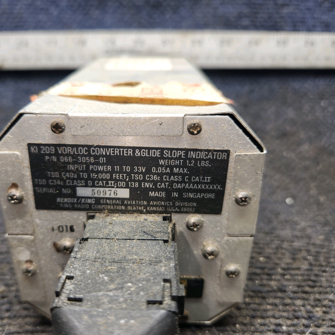 Used aircraft parts for sale, 066-3056-01 King Radio KI-209 piper PA-28-181 VOR-LOC-Glideslope Indicator with Mods (Volts: 11-33)