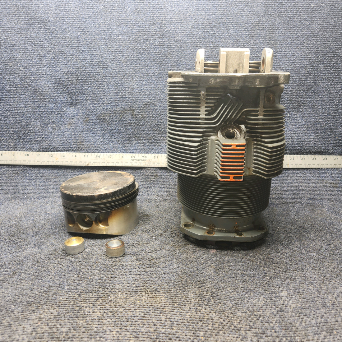 Used aircraft parts for sale, LW-12416 Lycoming O-320-D2A Piper PA28-140 Cylinder Wide Deck Chrome with High-Compression Piston