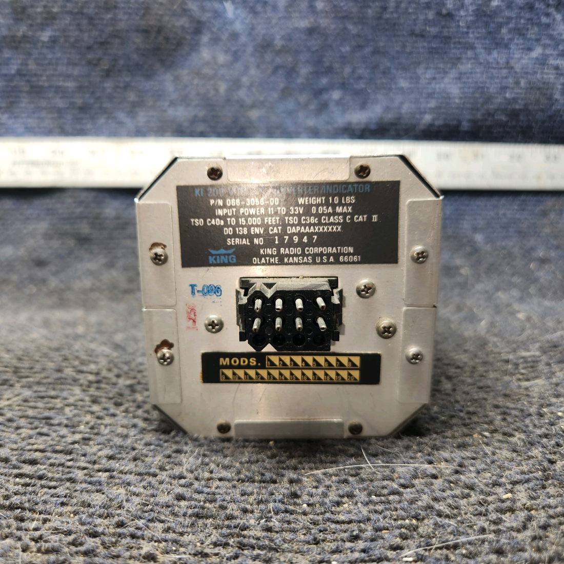 Used aircraft parts for sale, 066-3056-00 King KI-208 cessna 172k VOR-LOC Indicator