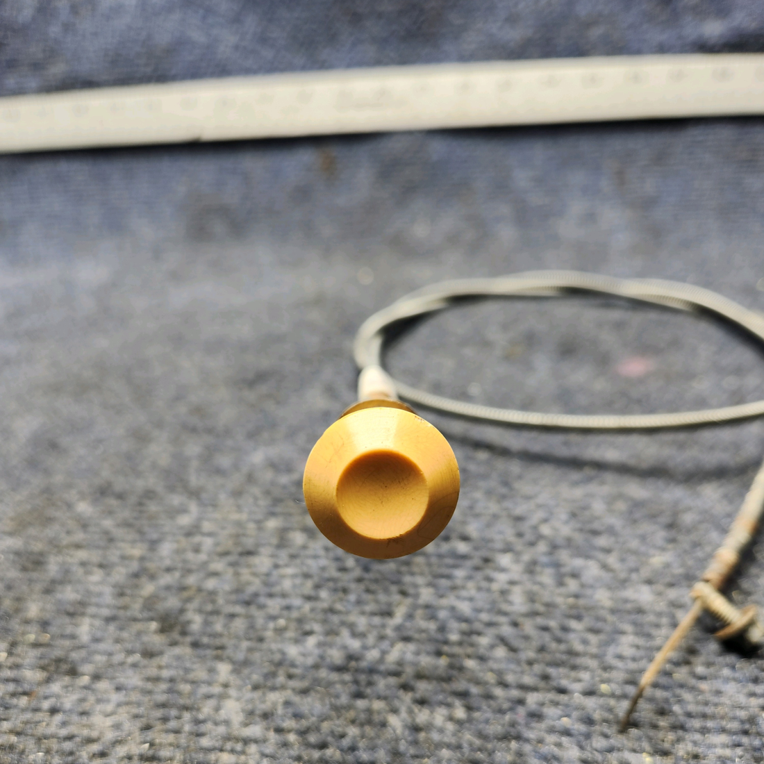 Used aircraft parts for sale, 35-380051-27 Beechcraft F33A AFT CABIN HEAT CONTROL CABLE ASSEMBLY (L: 46-1/4")