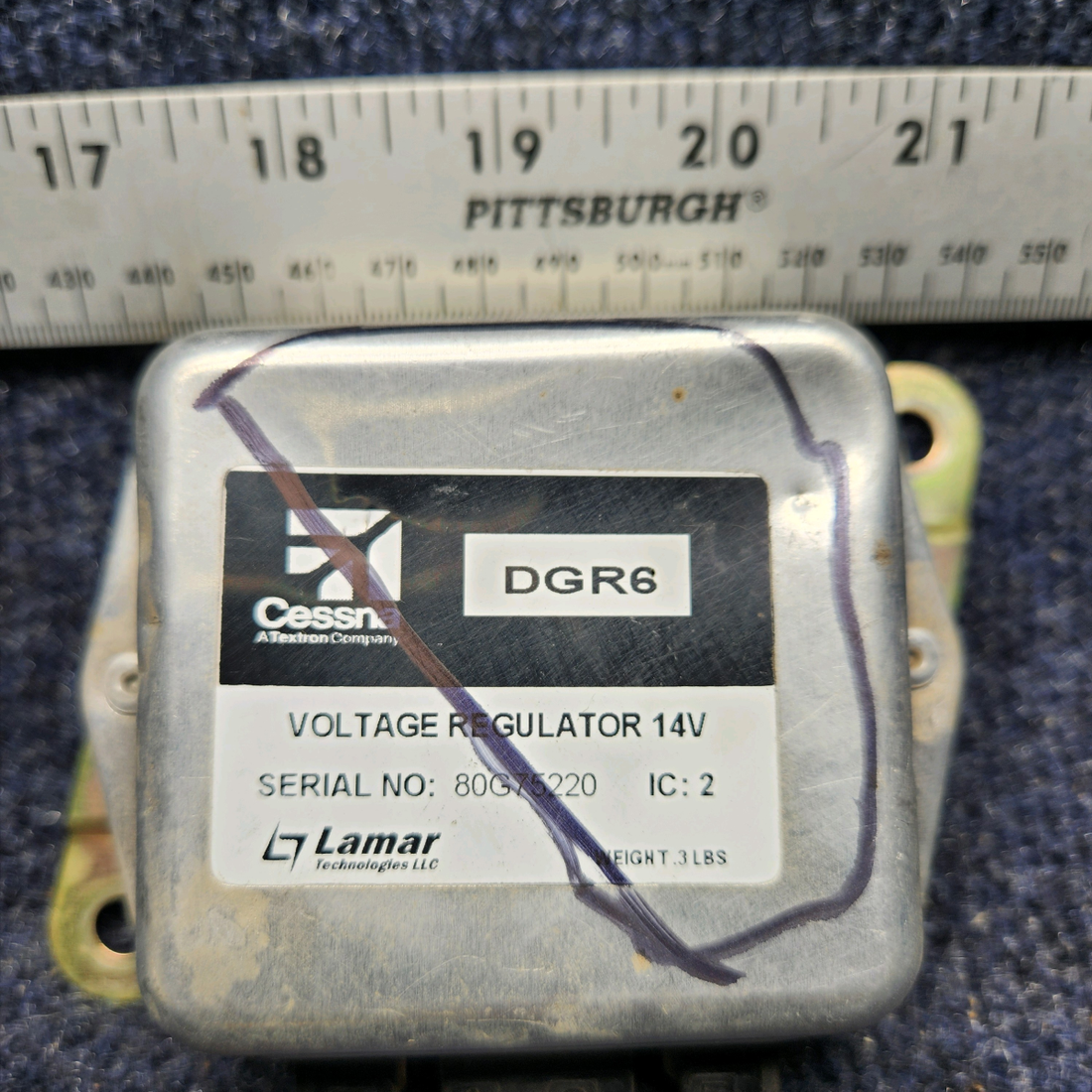 Used aircraft parts for sale, DGR6 Cessna Texas Several LAMAR VOLTAGE REGULATOR (VOLTS: 14)