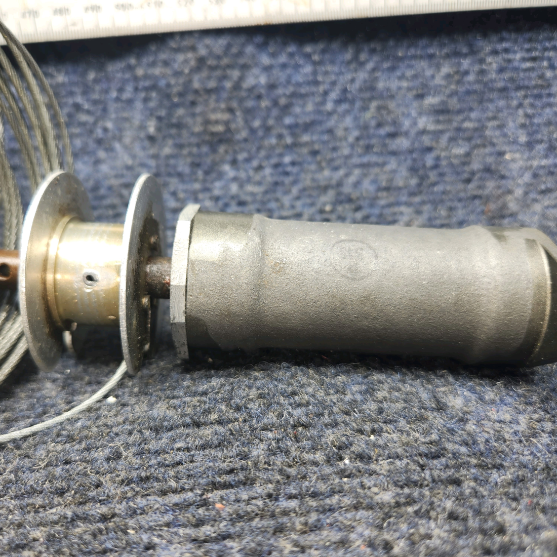 Used aircraft parts for sale, 169-524033-603 Beechcraft A24R Stabilator Trim Tab Actuator Assembly with Drum and Cable