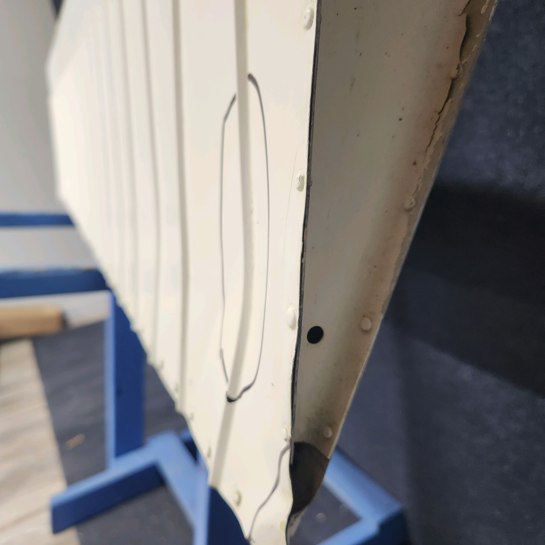 Used aircraft parts for sale, 169-130005-2 Beechcraft A23A Musketeer Custom III AILERON ASSEMBLY RH DAMAGE IN TRAILING EDGE_SEE PHOTOS