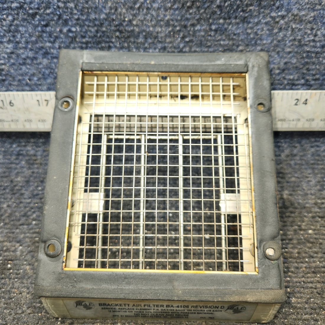 Used aircraft parts for sale, BA-4106 cessna 150G Brackett Air Filter