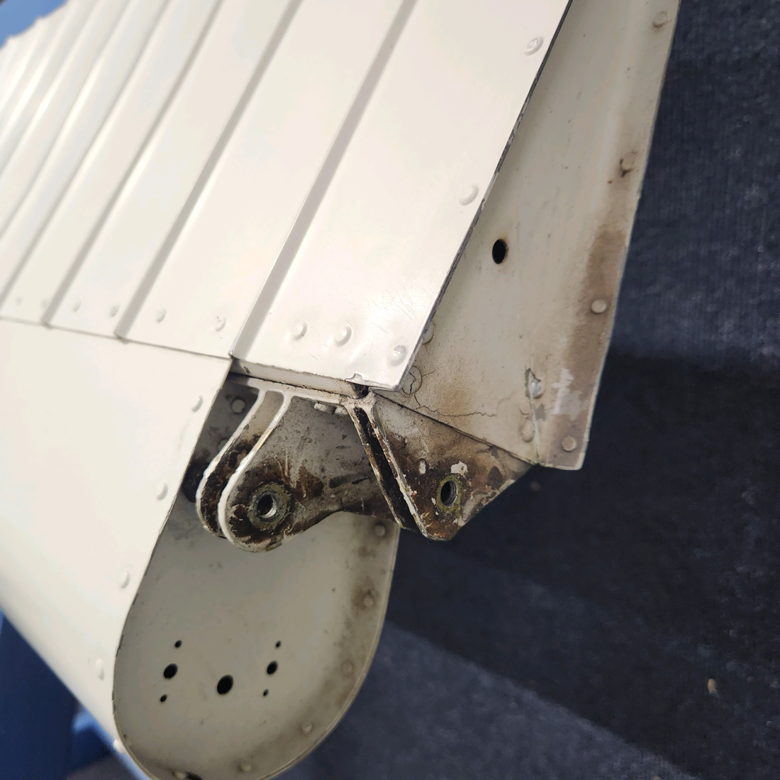 Used aircraft parts for sale, 169-130005-2 Beechcraft A23A Musketeer Custom III AILERON ASSEMBLY RH DAMAGE IN TRAILING EDGE_SEE PHOTOS