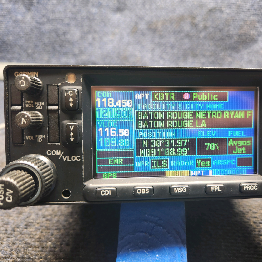 Used aircraft parts for sale, 011-01060-40 Garmin GNS 430W Cessna 172E WAAS GPS/COM/NAV With Tray and Connectors