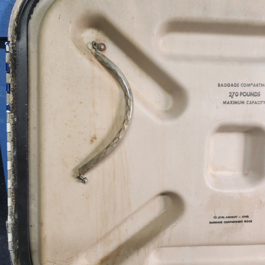 Used aircraft parts for sale, 169-410011-601 Beechcraft A23A Musketeer Custom III BAGGAGE DOOR WITH HINGE