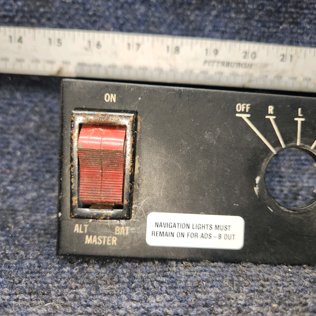 Used aircraft parts for sale, 1213364-3, 1213314-9 Cessna 182P Panel Assy with Switches