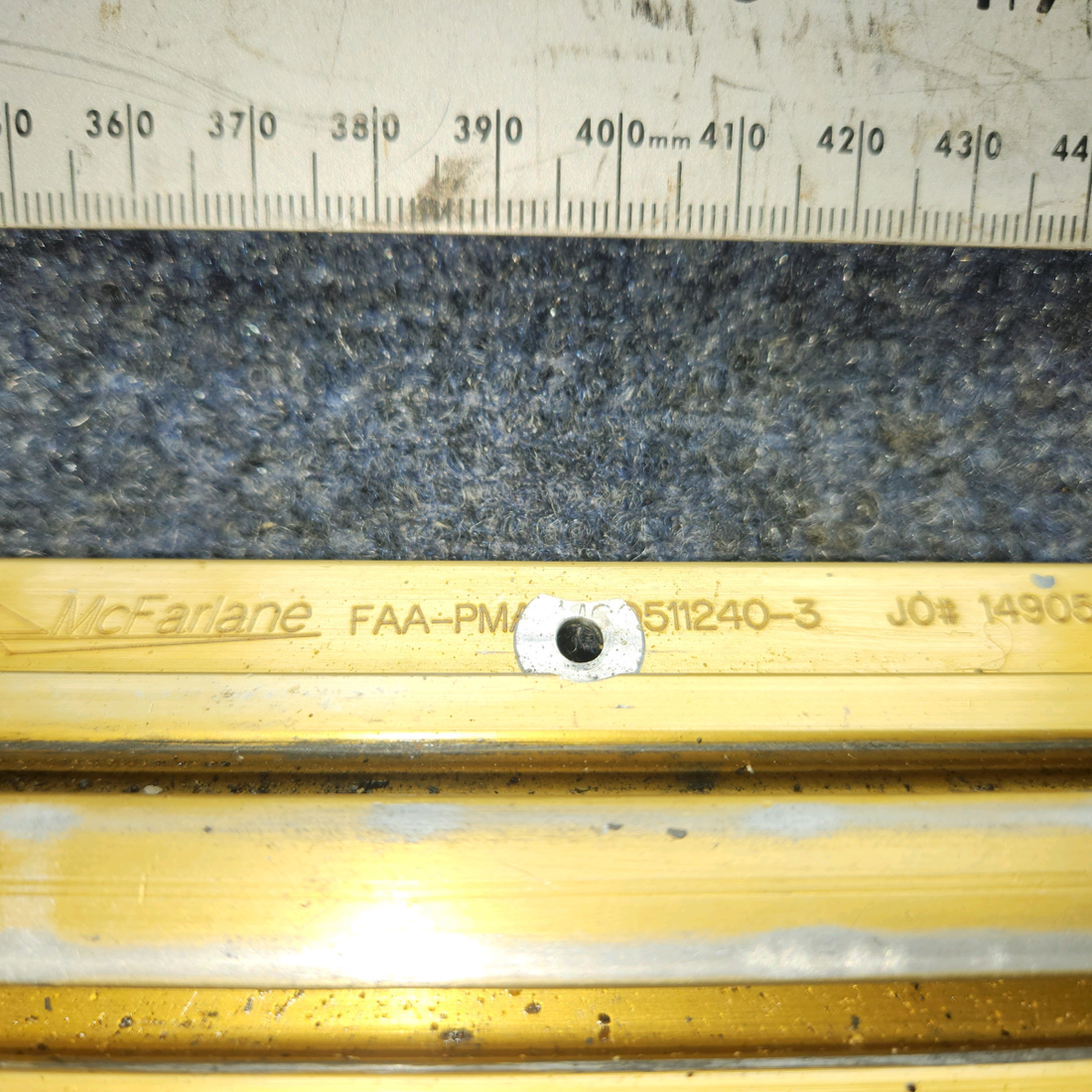 Used aircraft parts for sale, 0511240-3 McFarlane Aviation Cessna 172E Seat Rail – Outboard RH