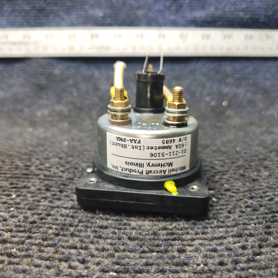 Used aircraft parts for sale, D1-211-5106 Mitchell Piper PA-28-140 Ammeter Amp Indicator Gauge