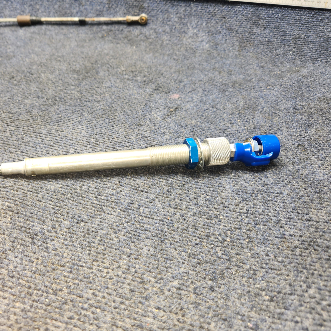 Used aircraft parts for sale, 169-940013-21 Beechcraft A24R Propeller Control Cable VERNIER (Length: 49-3/4") PLASTIC IS BROKE-SEE PHOTOS.