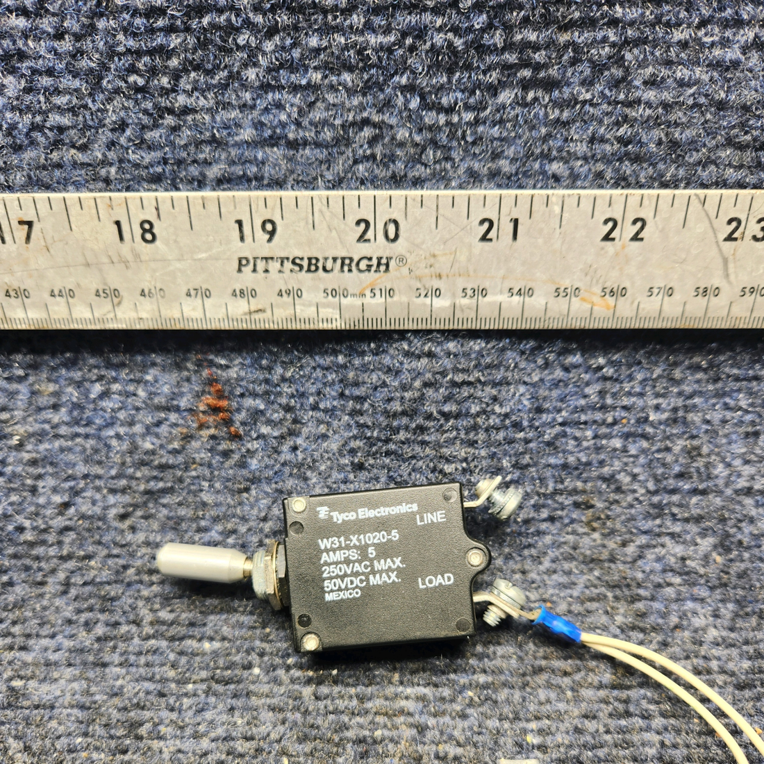 Used aircraft parts for sale, W31-X1020-5 Beechcraft F33A TYCO ELECTRONICS TOGGLE SWITCH (VOLTS: 250, 50) (AMPS: 5)