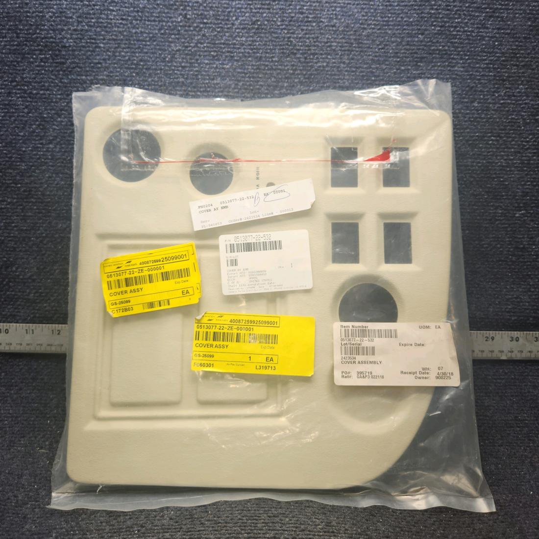 Used aircraft parts for sale, 0513077-22-532 Cessna 172 Instrument Panel Cover RH