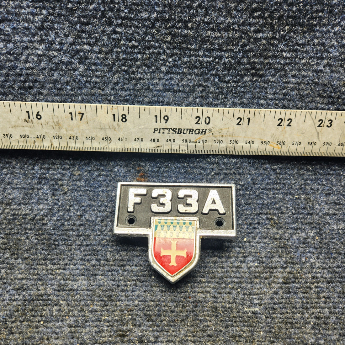 Used aircraft parts for sale, 33-000066-1 Beechcraft F33A FUSELAGE EMBLEM W/ CREST