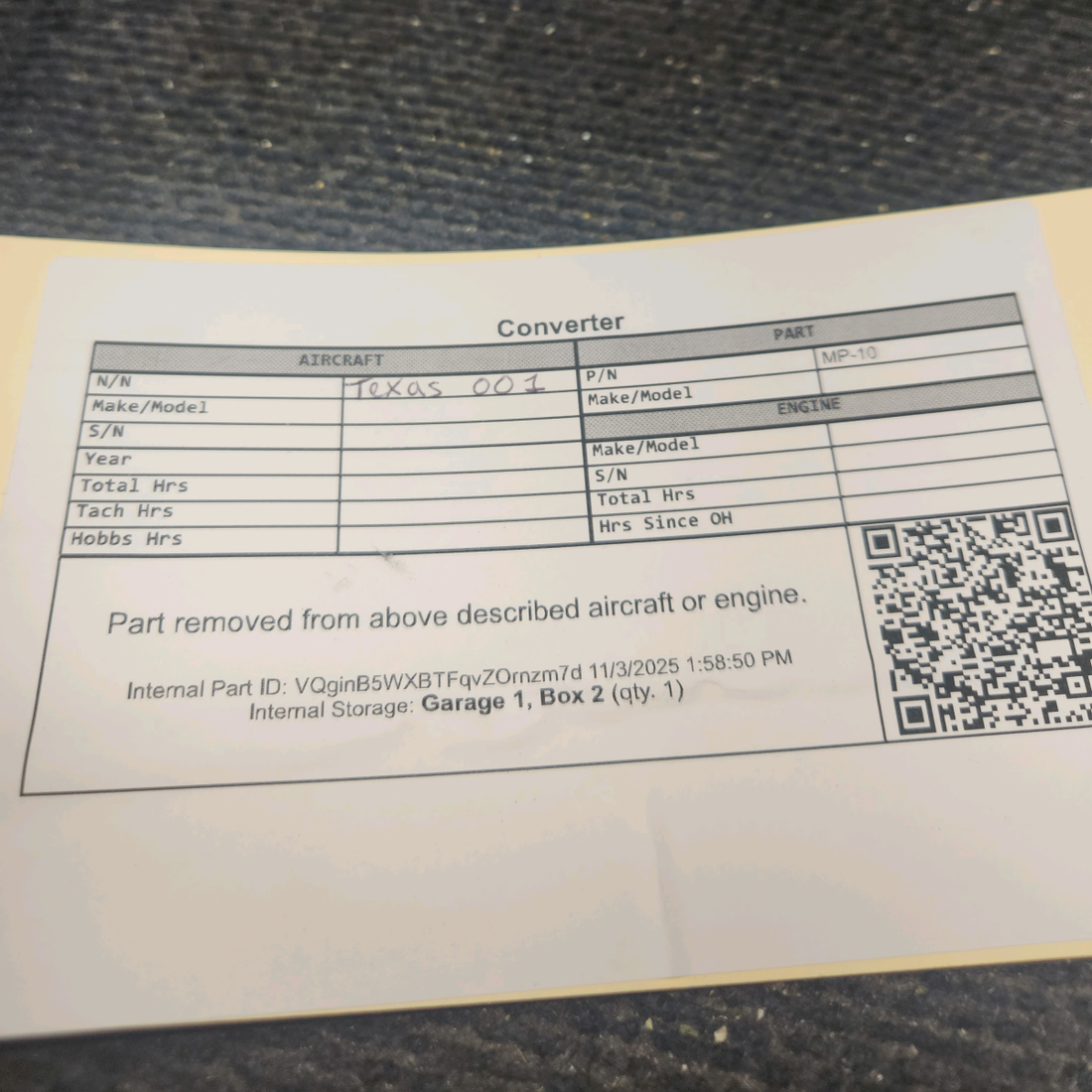 Used aircraft parts for sale, MP-10 Narco Avionics Avionics Converter Unit