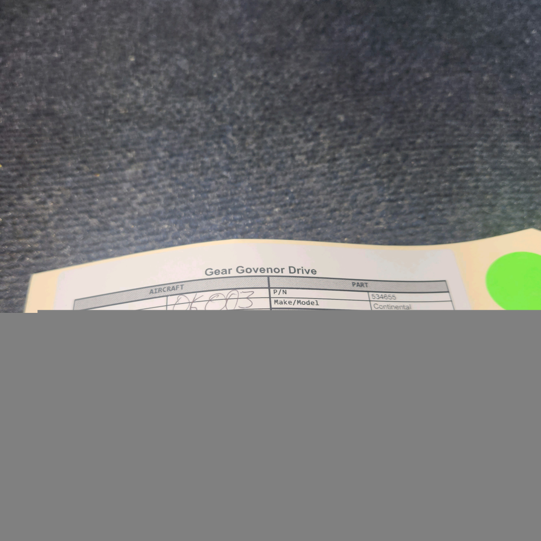 Used aircraft parts for sale, 534655 Continental Governor Drive Gear