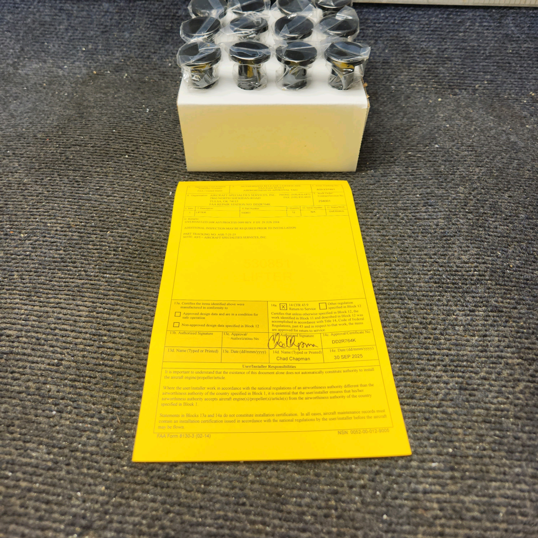 Used aircraft parts for sale, 530851 Continental O-300D Cessna 172F Body Cam Follower