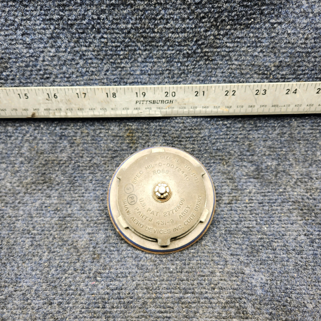 Used aircraft parts for sale, 431-9 Beechcraft A23A Musketeer Custom III SHAW AERO FUEL CAP ASSEMBLY