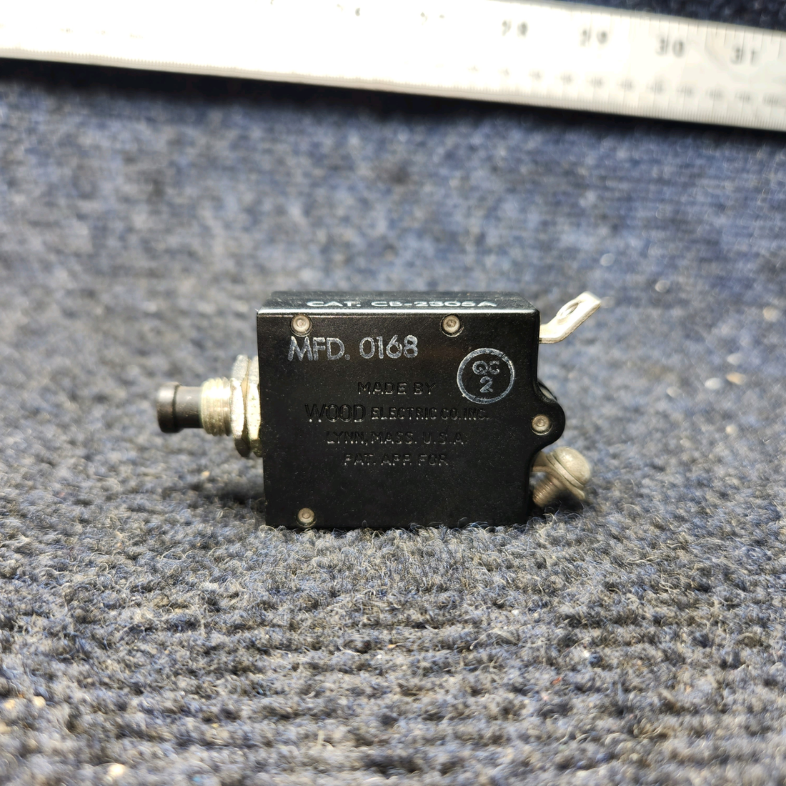 Used aircraft parts for sale, CB‑2305A Wood Electric BEECHCRAFT 95-55B Push-Button Circuit Breaker - Price per each