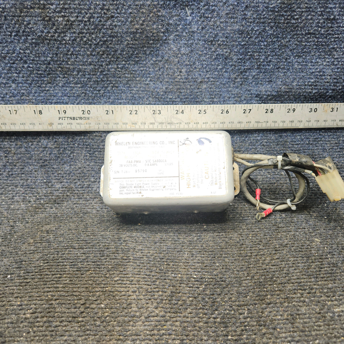 Used aircraft parts for sale, A490,T-28 Whelen A490 Strobe Light Power Supply (28V)